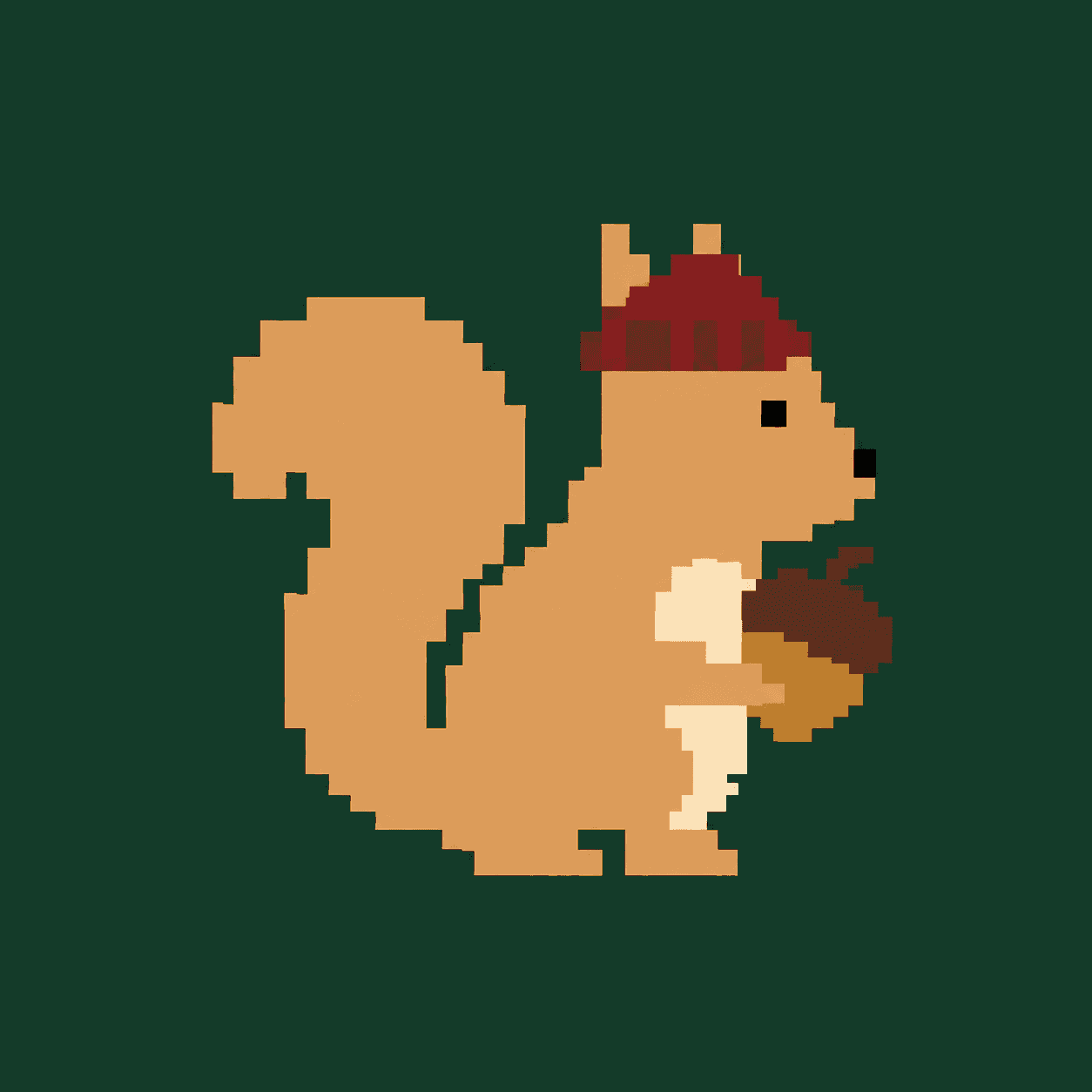 The main Nibbles character holding an acorn